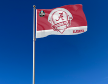 Load image into Gallery viewer, outdoor display of alabama baseball college world series 2026 flag for tailgate decor

