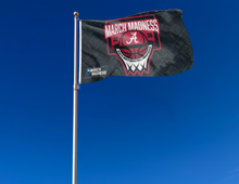 Load image into Gallery viewer, outdoor display of alabama basketball march madness 2026 flag for tailgate decor

