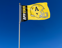 Load image into Gallery viewer, outdoor display of appalachian-state-university-football-flag-for-tailgate-decor
