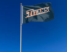 Load image into Gallery viewer, outdoor display of blue california state fullerton flag for tailgate decor
