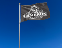 Load image into Gallery viewer, outdoor display of cameron university flag for tailgate decor

