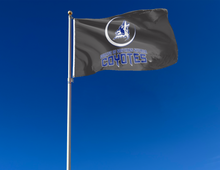 Load image into Gallery viewer, outdoor display of black college of southern nevada coyotes flag for tailgate decor
