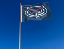 Load image into Gallery viewer, outdoor display of florida atlantic university flag for tailgate decor
