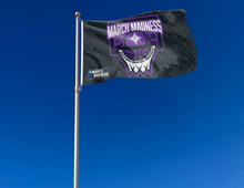 Load image into Gallery viewer, outdoor display of furman basketball march madness 2026 flag for tailgate decor

