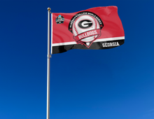 Load image into Gallery viewer, outdoor display of georgia college world series 2026 flag for tailgate decor
