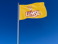 Load image into Gallery viewer, outdoor display of gold usml tritons flag for tailgate decor
