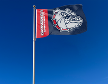 Load image into Gallery viewer, outdoor display of gonzaga bulldogs flag for tailgate decor
