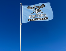 Load image into Gallery viewer, outdoor display of johns hopkins lacrosse flag for tailgate decor
