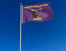 Load image into Gallery viewer, outdoor display of minnesota state university mankato flag for tailgate decor
