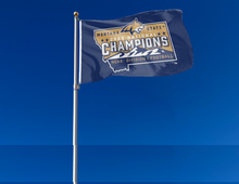 Load image into Gallery viewer, oudoor display of montana state football division one national champions 2025 3x5 flag for tailgate decor
