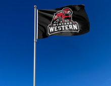 Load image into Gallery viewer, outdoor display of montana western bulldogs flag for tailgate decor
