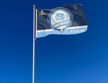 Load image into Gallery viewer, outdoor display of north carolina college world series 2026 flag for tailgate decor
