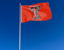 Load image into Gallery viewer, outdoor display of red texas tech university flag for tailgate decor
