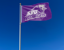 Load image into Gallery viewer, outdoor display of southwest baptist university flag for tailgate decor
