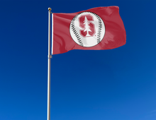 Load image into Gallery viewer, outdoor display of stanford baseball flag for tailgate decor
