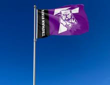 Load image into Gallery viewer, outdoor display of truman state bulldogs flag for tailgate decor
