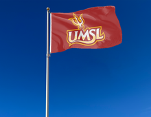 Load image into Gallery viewer, outdoor display of red usml tritons flag for tailgate decor
