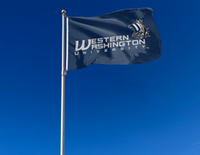 Load image into Gallery viewer, outdoor display of western washington university flag for tailgate decor
