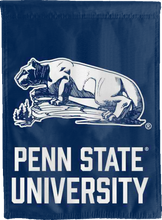Load image into Gallery viewer, blue penn state university double sided house flag for college dorm decor
