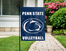 Load image into Gallery viewer, penn state volleyball double sided garden flag hung for yard decor
