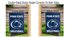 Load image into Gallery viewer, penn state volleyball logo reading correctly on both sides of garden flag
