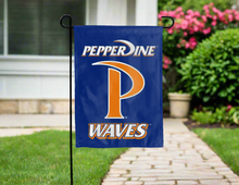 Load image into Gallery viewer, pepperdine university double sided garden flag hung for yard decor
