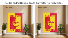 Load image into Gallery viewer, pitt state gorillas logo reading correctly on both sides of double sided house flag
