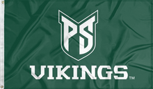 Load image into Gallery viewer, green portland state vikings flag for college dorm decor
