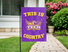 Load image into Gallery viewer, purple garden flag with this is tennessee tech golden eagles country logo for yard decor
