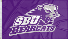 Load image into Gallery viewer, purple southwest baptist university flag for college dorm decor
