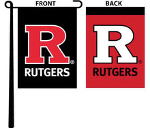 Load image into Gallery viewer, red and black rutgers university double sided garden flag for yard decor
