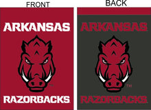 Load image into Gallery viewer, red and black arkansas razorbacks house flag for man cave decor
