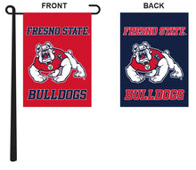 Load image into Gallery viewer, red and blue fresno state university double sided garden flag for yard decor
