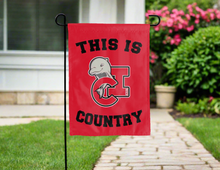 Load image into Gallery viewer, red double sided garden flag with this is csu channel islands dolphins country logo for yard decor
