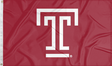 Load image into Gallery viewer, red temple university flag for college dorm decor

