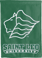 Load image into Gallery viewer, green saint leo university double sided house flag for game day decor
