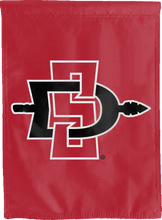 Load image into Gallery viewer, red san diego state university double sided house flag for man cave decor
