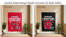 Load image into Gallery viewer, sec conference champions 2025 logo reading correctly on both sides of georgia football house flag
