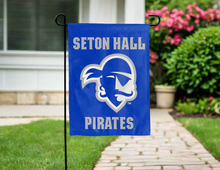 Load image into Gallery viewer, blue seton hall pirates double sided garden flag for yard decor
