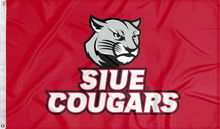 Load image into Gallery viewer, red siue cougars flag for college dorm decor
