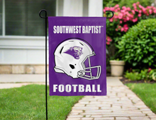 Load image into Gallery viewer, purple southwest baptist football garden flag for yard decor
