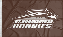 Load image into Gallery viewer, brown st. bonaventure bonnies flag for college dorm decor

