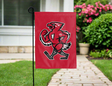 Load image into Gallery viewer, red st john's mascot double sided garden flag for yard decor

