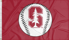 Load image into Gallery viewer, red stanford baseball flag for college dorm decor
