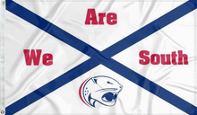 Load image into Gallery viewer, state of alabama flag style south alabama jaguars we are south flag for college dorm decor
