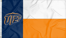 Load image into Gallery viewer, state of texas style utep miners flag for college dorm decor

