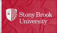 Load image into Gallery viewer, red stony brook university flag for college dorm decor
