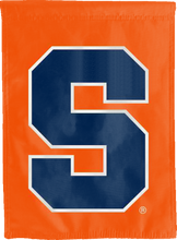 Load image into Gallery viewer, orange syracuse university double sided house flag for college dorm decor
