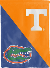 Load image into Gallery viewer, tennessee vols florida gators house divided double sided house flag for college dorm decor
