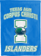 Load image into Gallery viewer, blue texas a&amp;m corpus christi islanders double sided house flag for man cave decor
